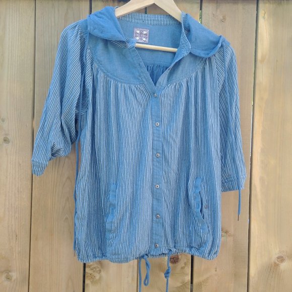 CLEARANCE XS Hooded Free People Top - Picture 1 of 4